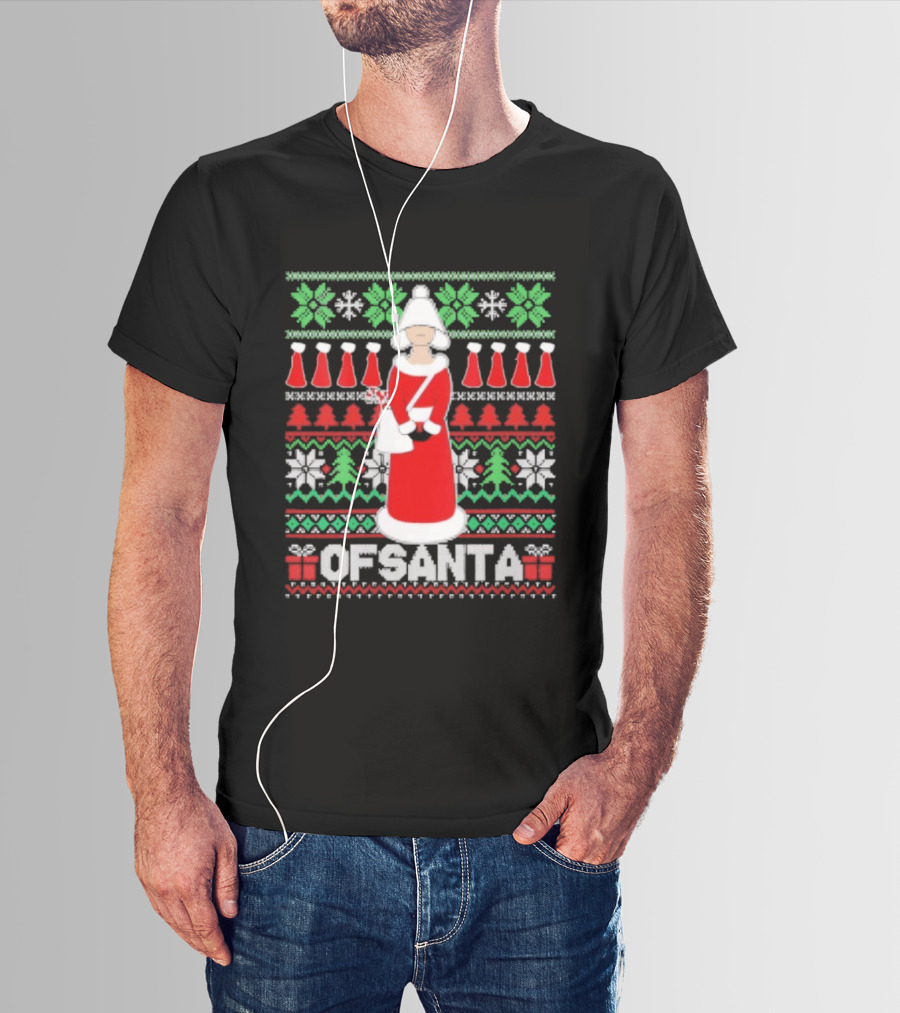 OfSanta Holiday Knit Ugly Christmas Sweater Style T-Shirt