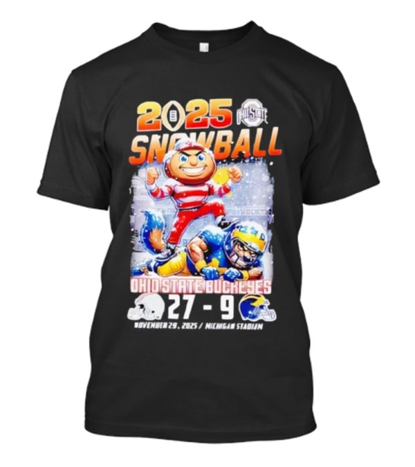 Ohio State Buckeyes 2025 Snowball Champions 27-9 Mascot Victory T-Shirt