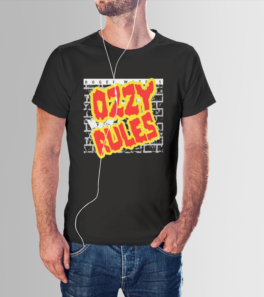 Roger Waters Ozzy Rules Another Prick In The Wall Graffiti Brick Style T-Shirt