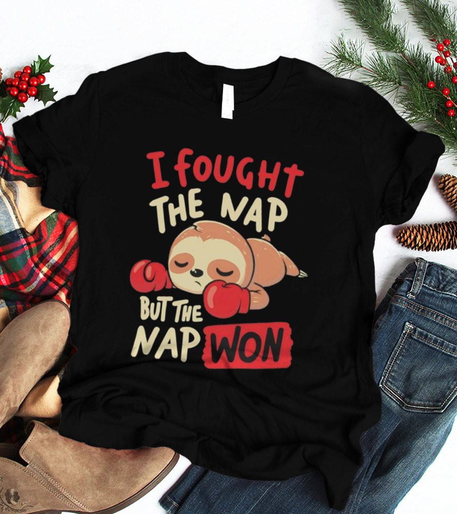 I Fought The Nap But The Nap Won Sloth Boxing Gloves T-Shirt