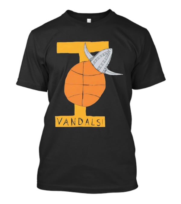 I Vandals Basketball Viking Helmet Graphic T-Shirt