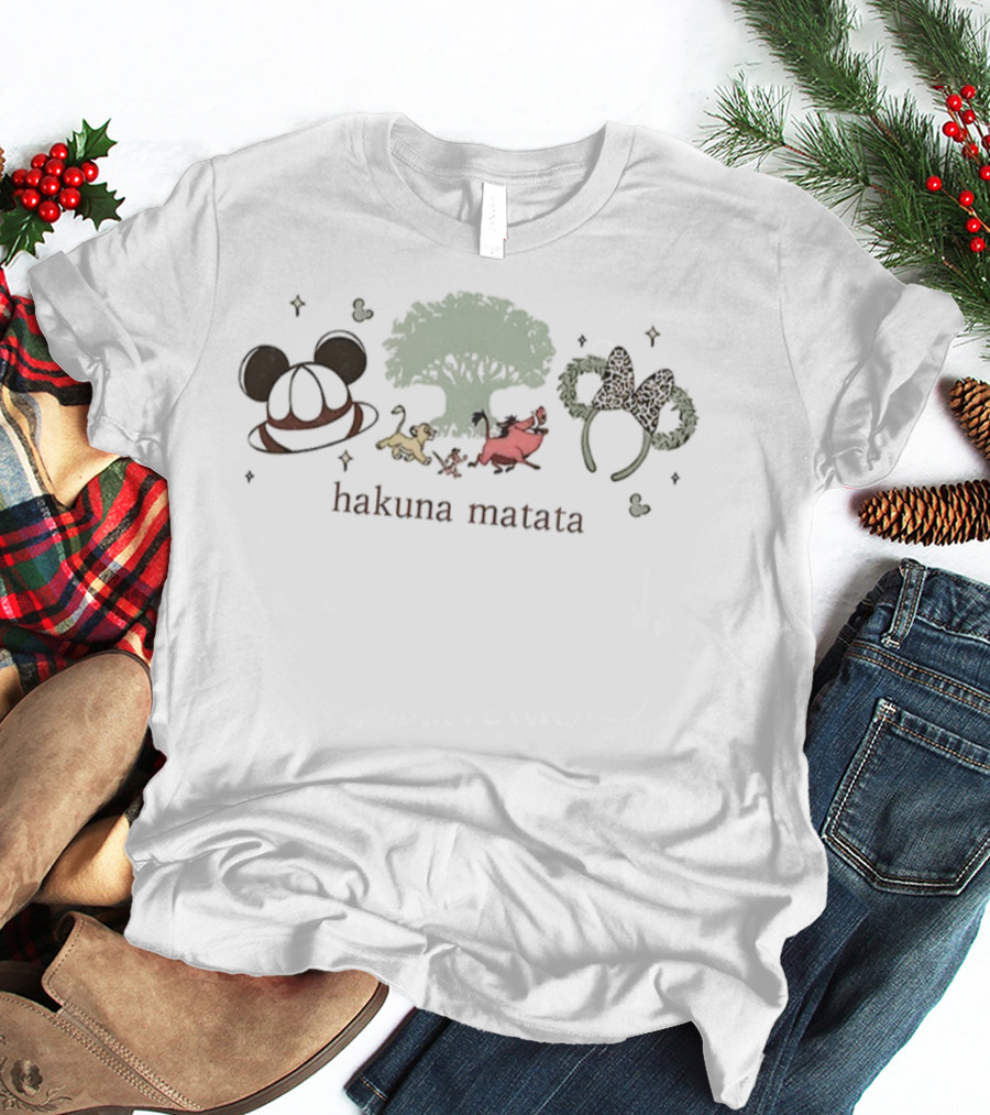 Disney Lion King Hakuna Matata Simba Pumbaa Timon Mickey Ears Tree T-Shirt