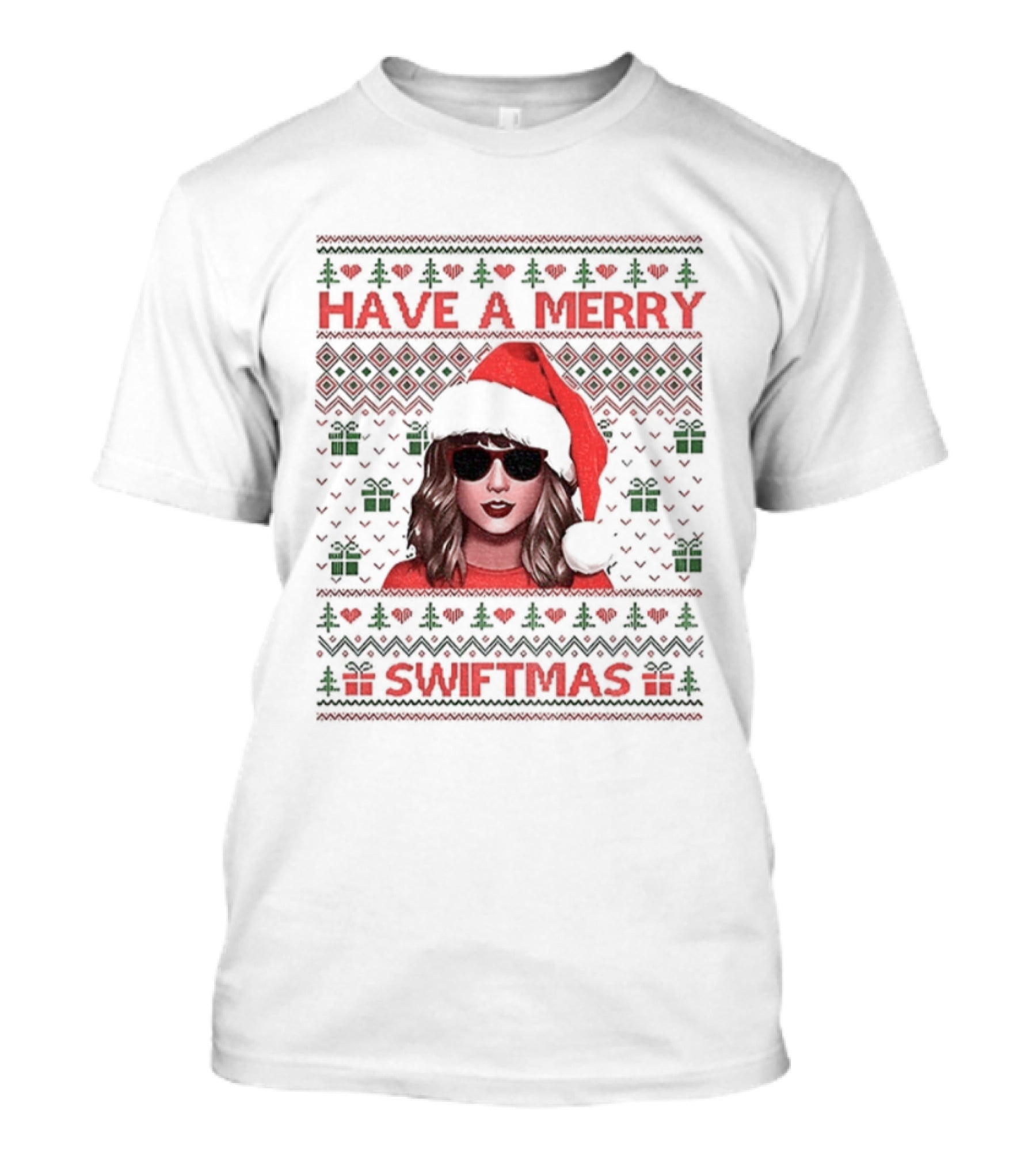 Have A Merry Swiftmas Ugly Christmas Santa Sweater Style T-Shirt