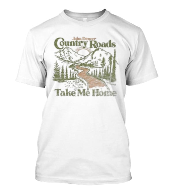 John Denver Country Roads Take Me Home Mountain Scene T-Shirt