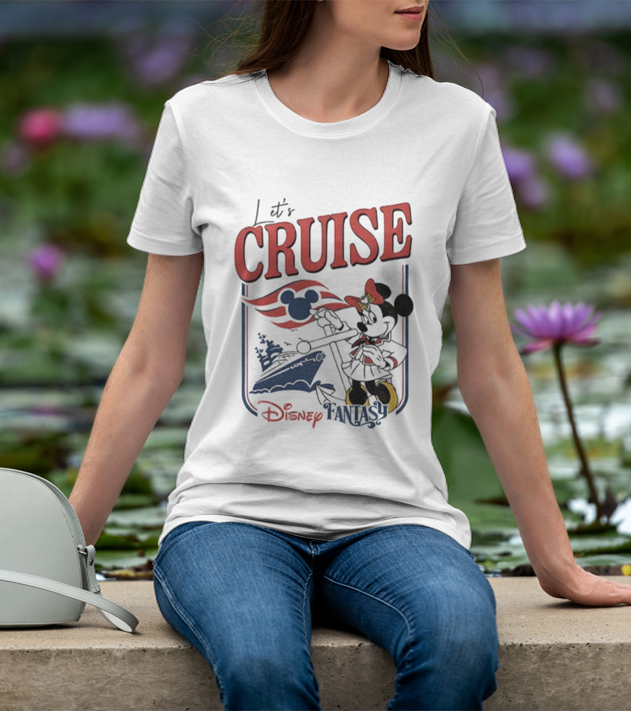 Mickey Minnie Disney Fantasy Family Cruise Let's Cruise Adventure T-Shirt