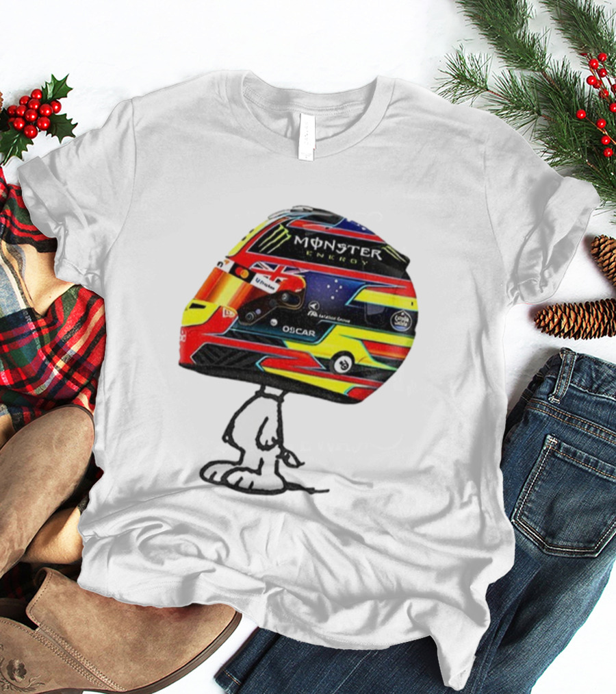 Oscar Piastri Monster Energy Racing Helmet Snoopy T-Shirt