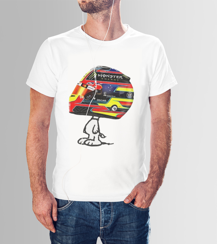 Oscar Piastri Monster Energy Racing Helmet Snoopy T-Shirt