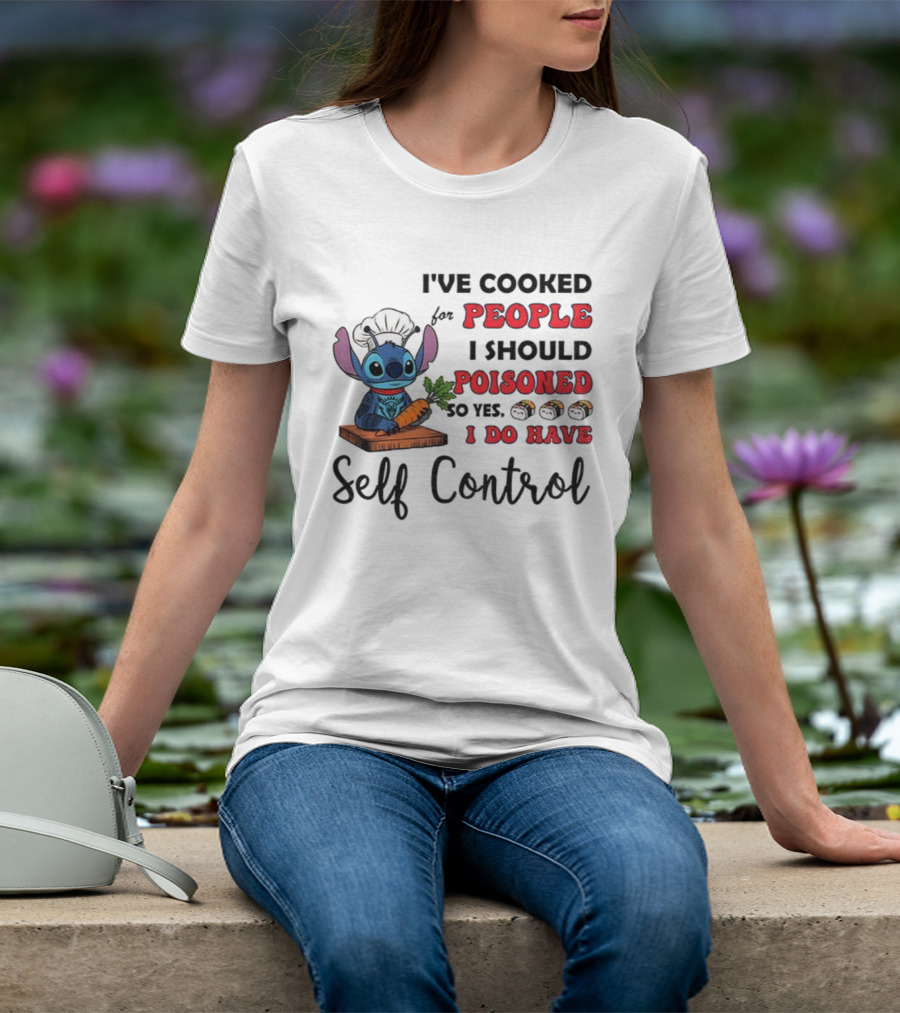 Stitch Cooked For People I Should Poisoned Sushi Self Control T-Shirt