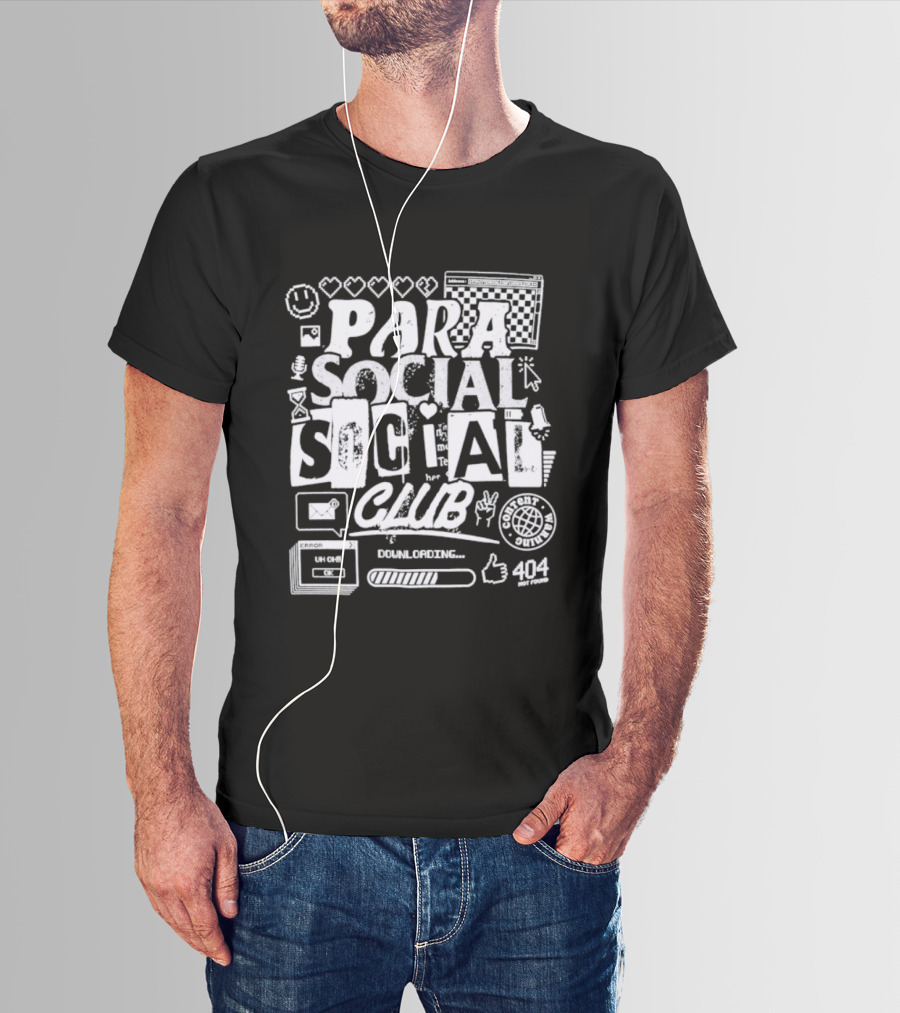 Parasocial Social Club Downloading 404 Icons Hearts T-Shirt