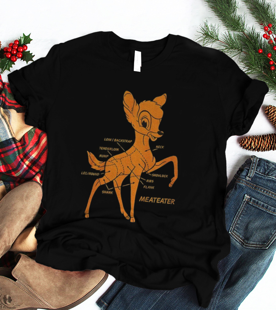 Bambi Deer Butchering Diagram Meateater T-Shirt
