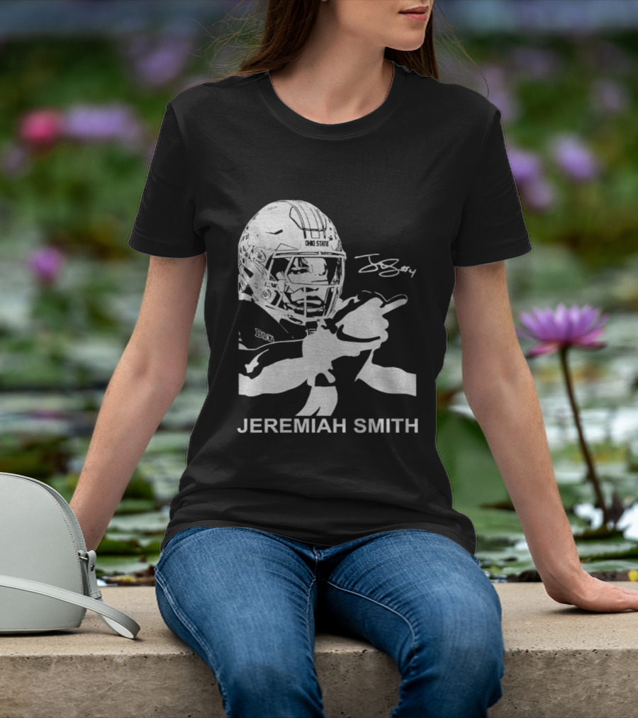 Jeremiah Smith Ohio State Buckeyes Signature Middle Finger Football Image T-Shirt