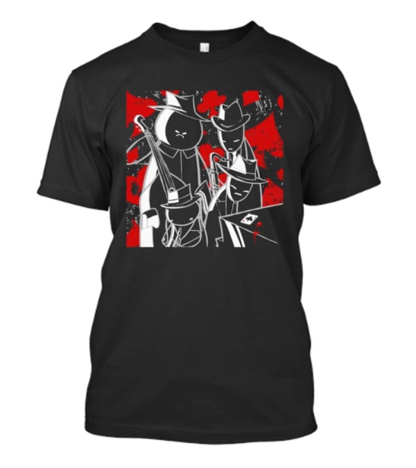 Midnight Crew Homestuck Noir Characters Poker Scene With Red Accent T-Shirt
