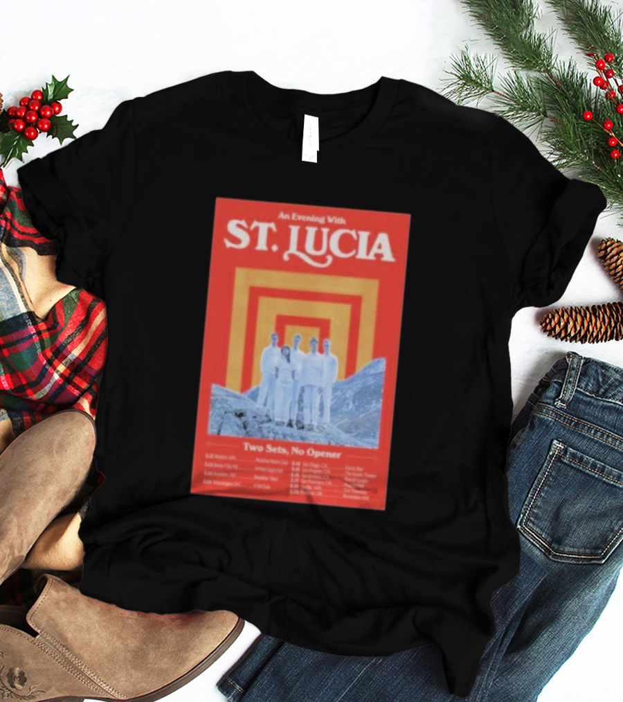 An Evening With St. Lucia Two Sets No Opener Tour 2026 Dates Boston Jersey City Brooklyn Washington T-Shirt