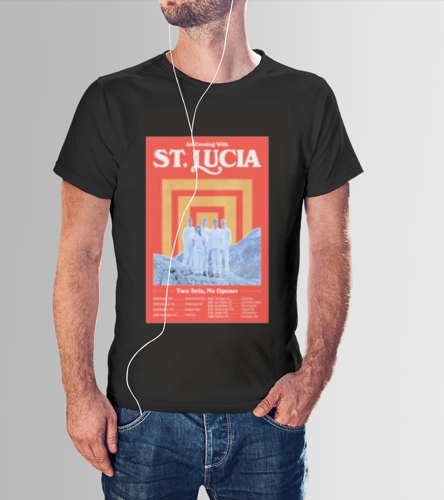 An Evening With St. Lucia Two Sets No Opener Tour 2026 Dates Boston Jersey City Brooklyn Washington T-Shirt