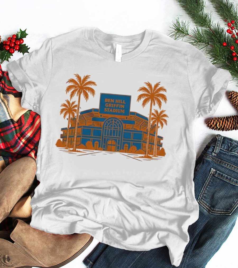 Ben Hill Griffin Stadium University Of Florida Gators Palm Trees T-Shirt