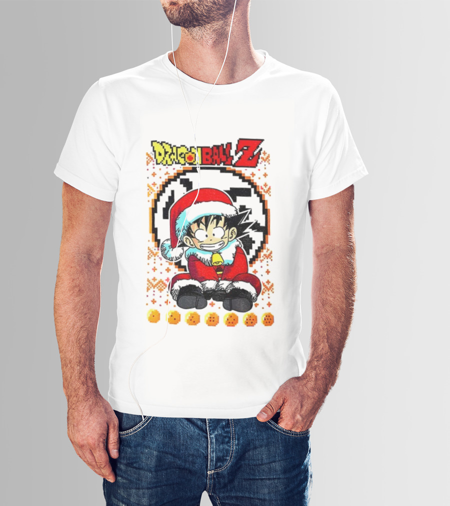 Dragon Ball Z Christmas Goku Santa Outfit With Dragon Balls T-Shirt