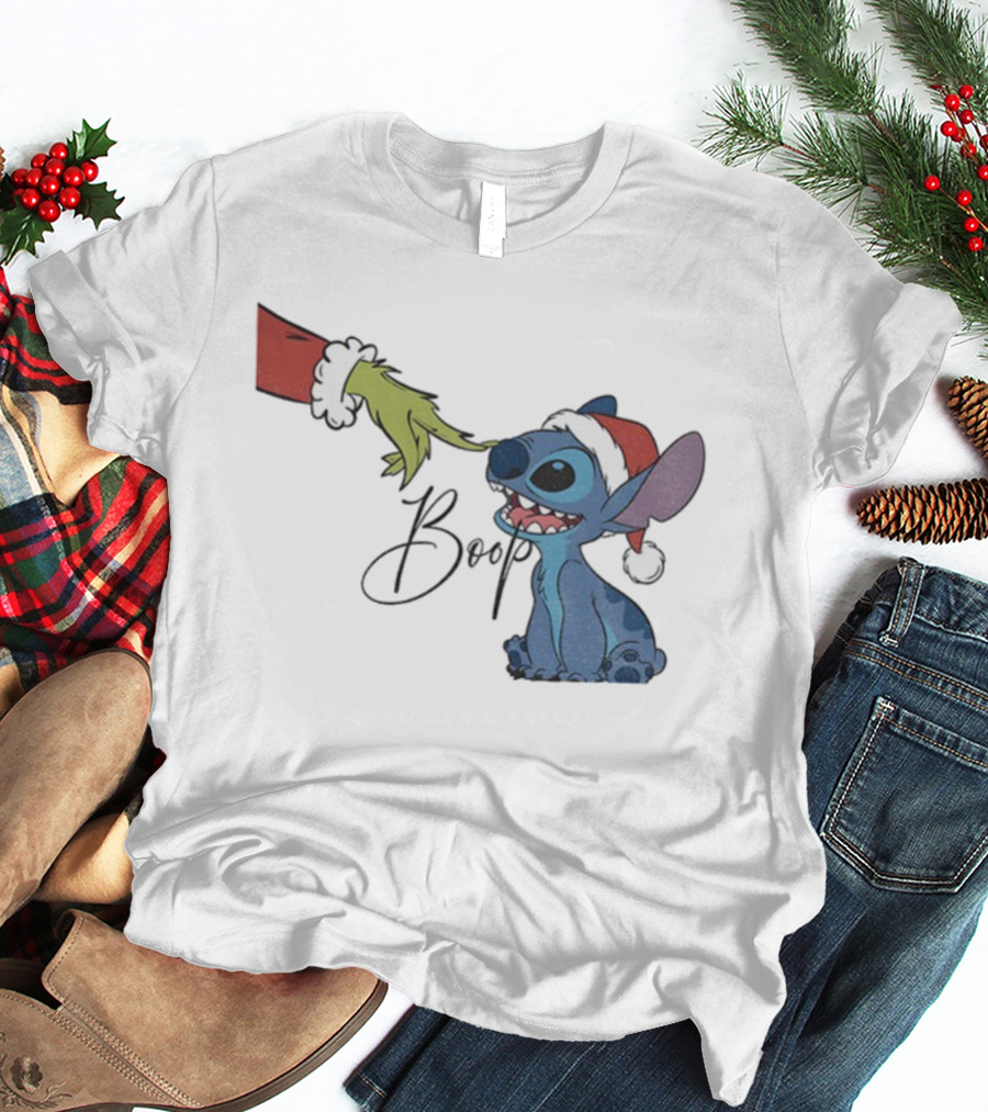 Grinch Boop Stitch Christmas 2025 T-Shirt