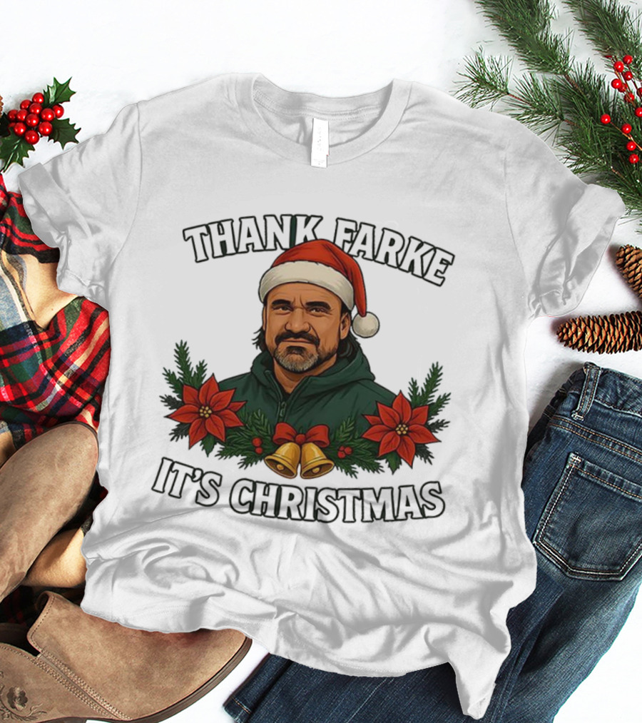 Thank Farke It's Christmas Daniel Farke Leeds United Ugly Sweater T-Shirt