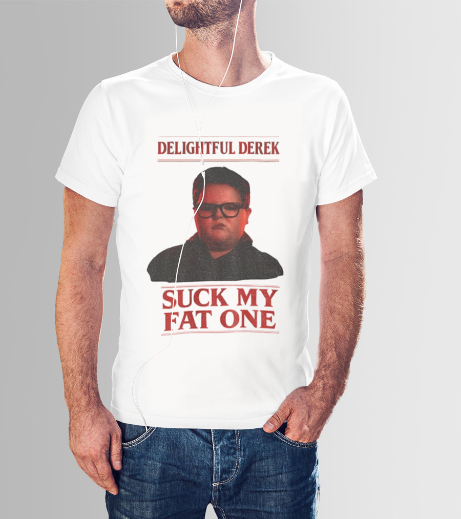 Delightful Derek Stranger Things Suck My Fat One Christmas T-Shirt