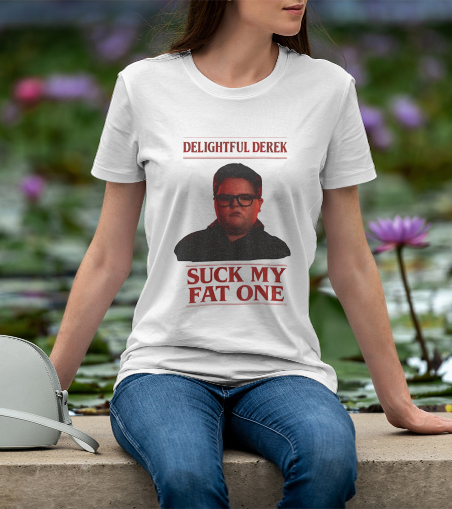 Delightful Derek Stranger Things Suck My Fat One Christmas T-Shirt