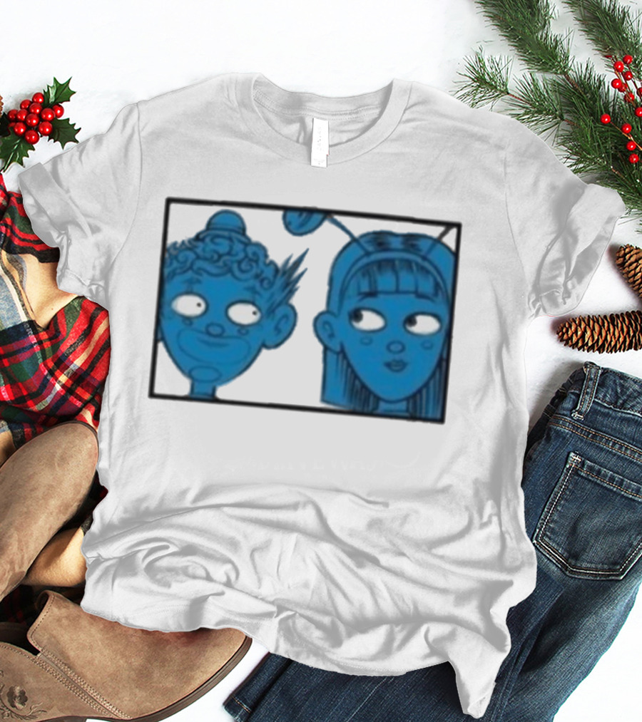 Homestuck Whistles Comic Characters Blue Faces Retro Style T-Shirt