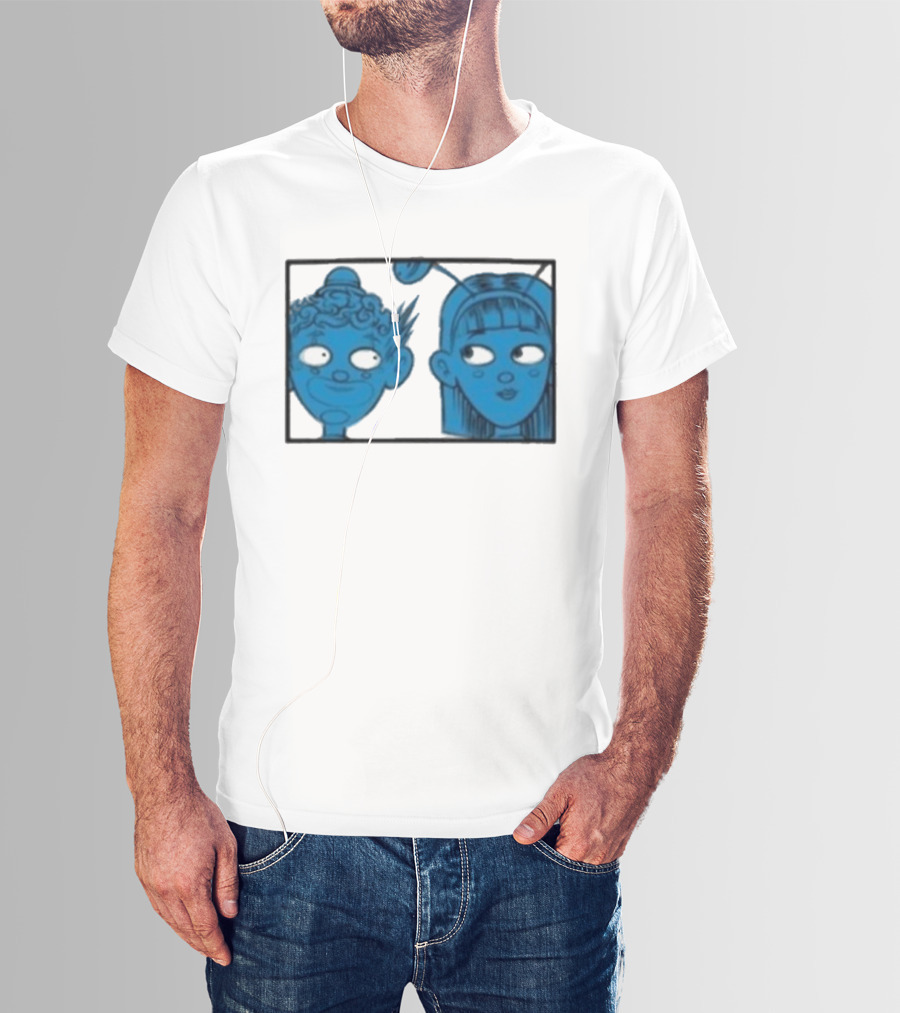 Homestuck Whistles Comic Characters Blue Faces Retro Style T-Shirt