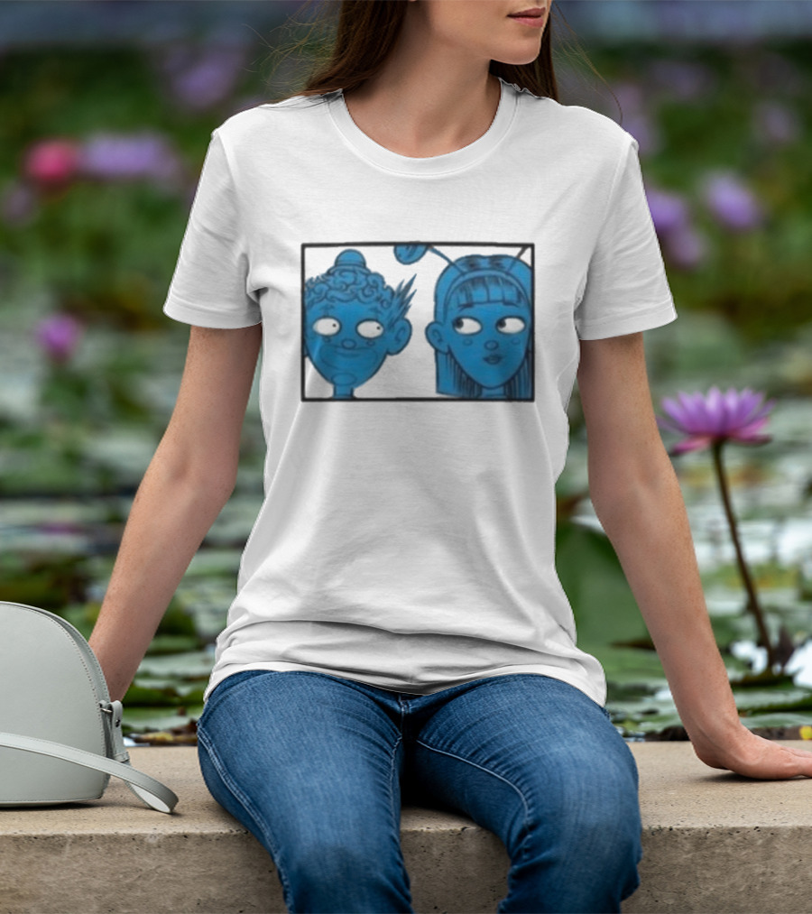 Homestuck Whistles Comic Characters Blue Faces Retro Style T-Shirt
