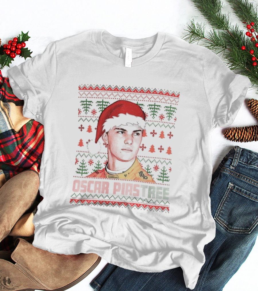 Oscar Piastree Santa Hat Merry Christmas T-Shirt