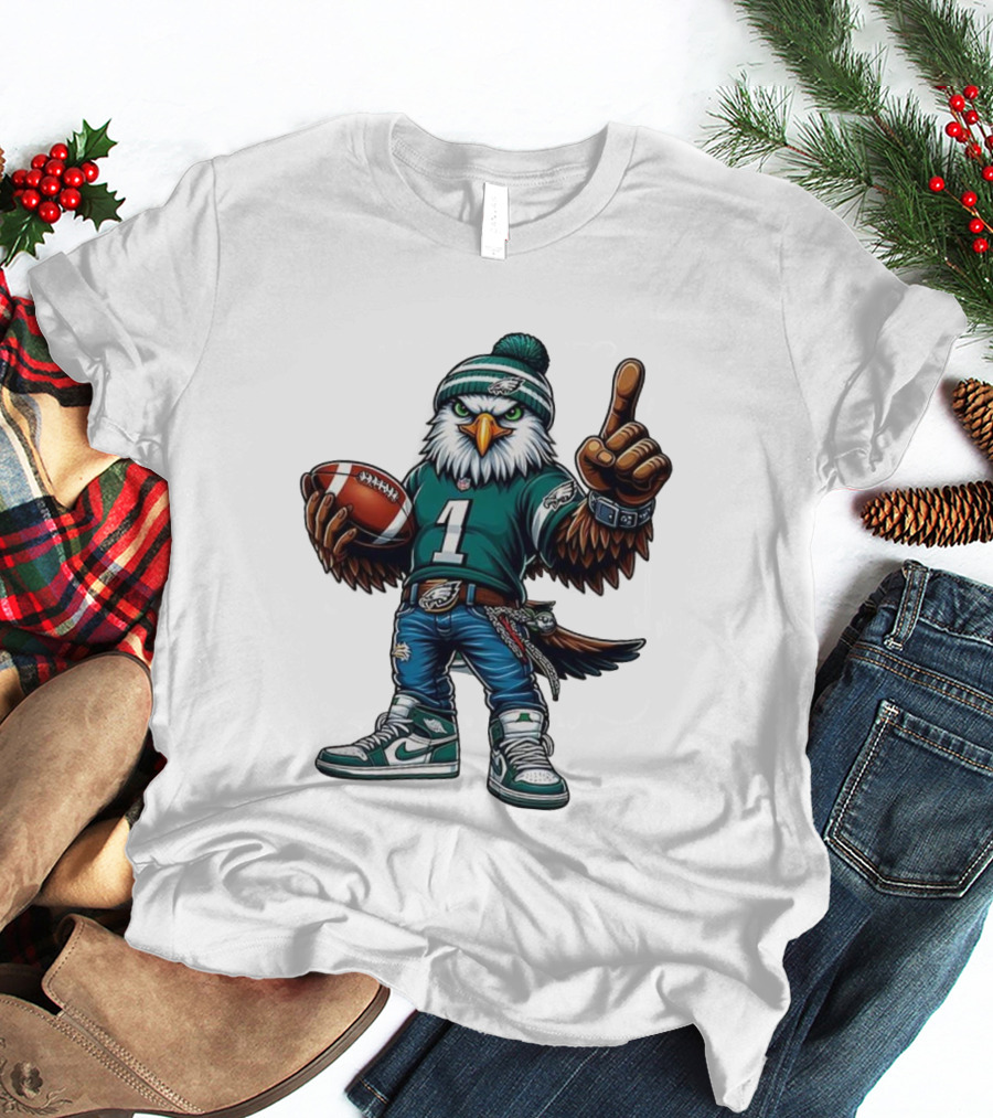 Philadelphia Eagles Mascot Number 1 Football Fan Gear T-Shirt