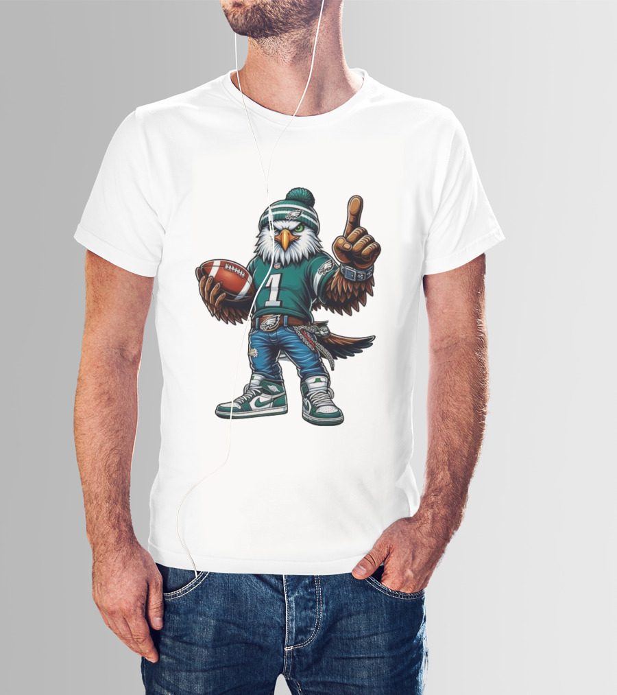 Philadelphia Eagles Mascot Number 1 Football Fan Gear T-Shirt