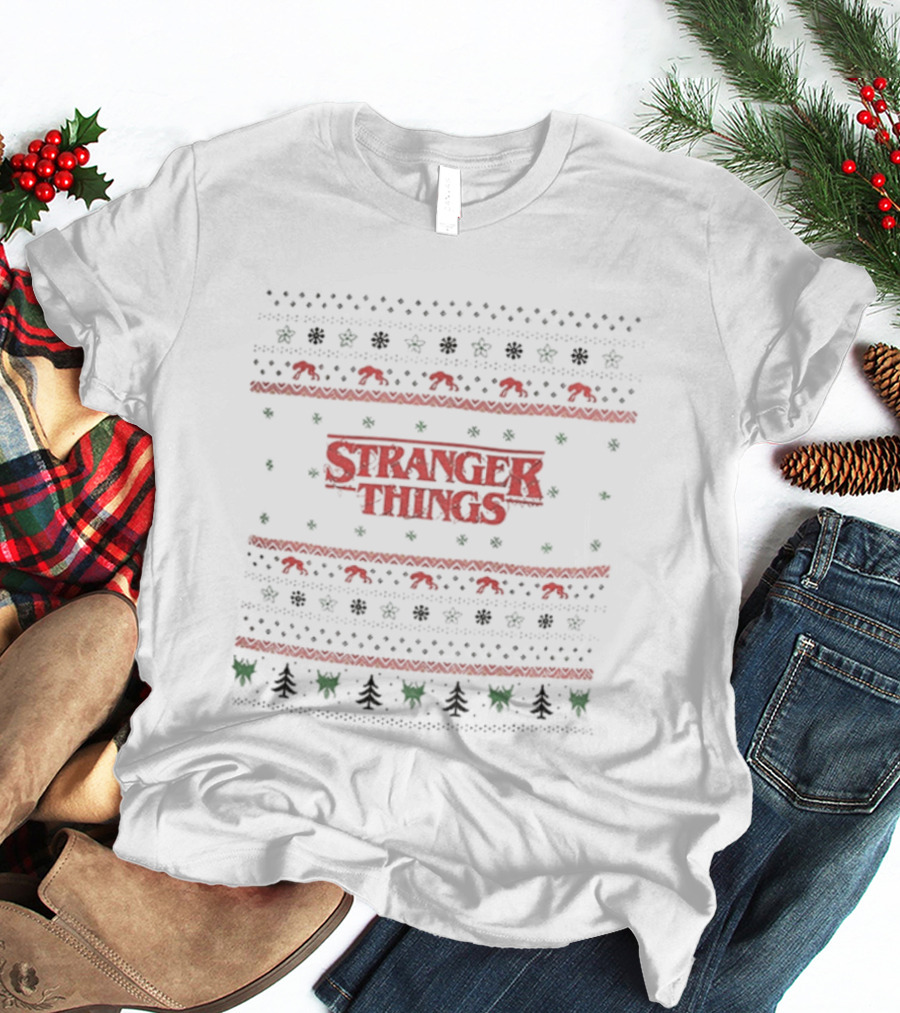Stranger Things Demogorgon Ugly Christmas Sweater Holiday Party T-Shirt