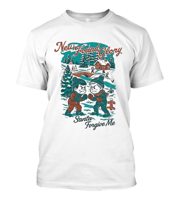 New Found Glory Santa Forgive Me Winter Scene T-Shirt