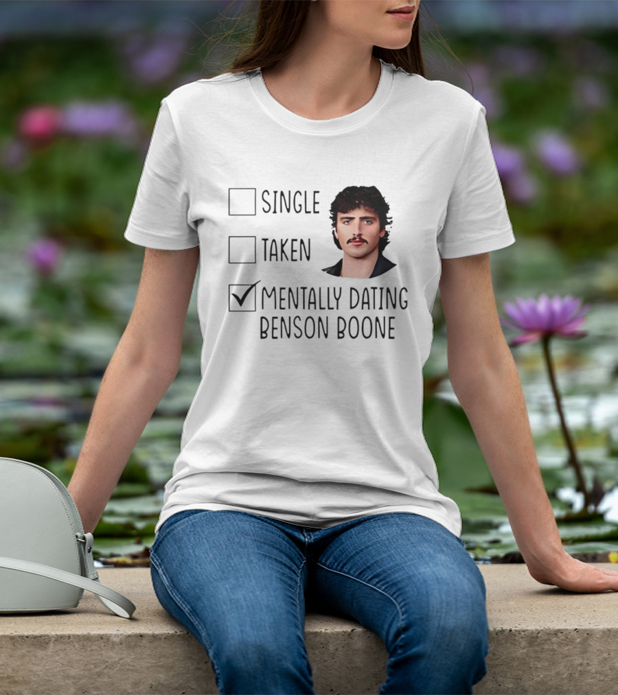 Single Taken Mentally Dating Benson Boone Check Mark T-Shirt