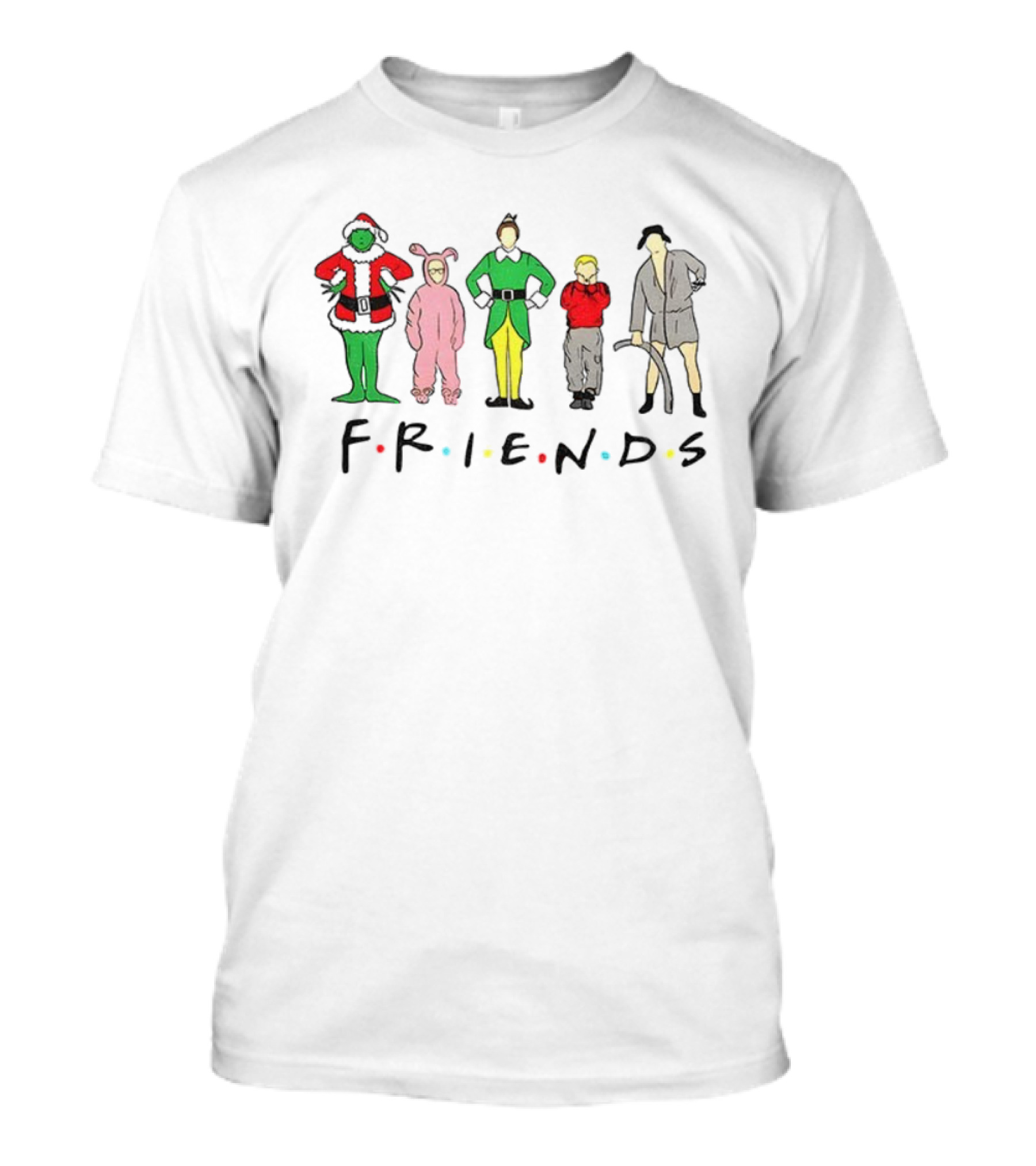 The Grinch Ralphie Buddy Kevin Clark Friends Christmas Characters Crossover T-Shirt