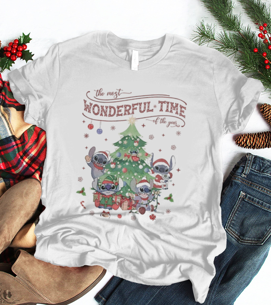 Stitch The Most Wonderful Time Of The Year Merry Christmas 2025 T-Shirt