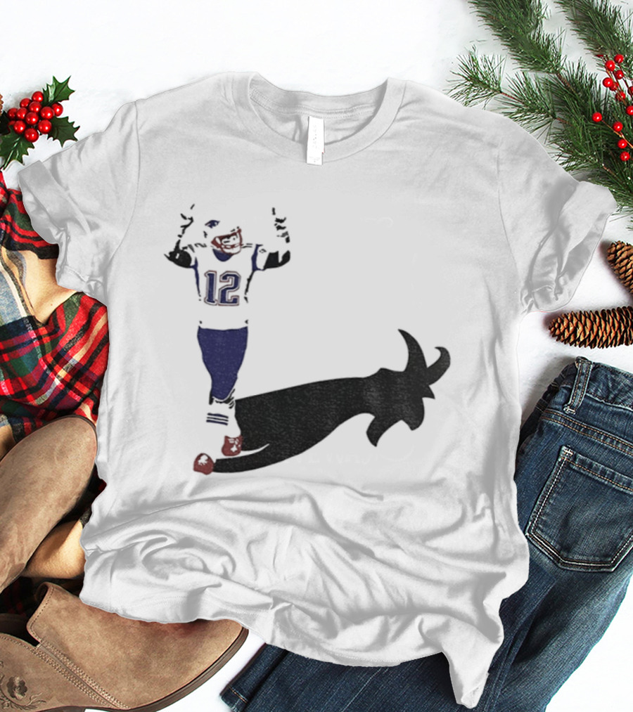Tom Brady Tampa Bay Buccaneers 2025 The Goat Shadow Football 12 T-Shirt
