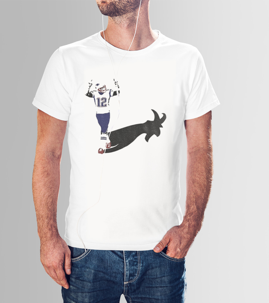 Tom Brady Tampa Bay Buccaneers 2025 The Goat Shadow Football 12 T-Shirt