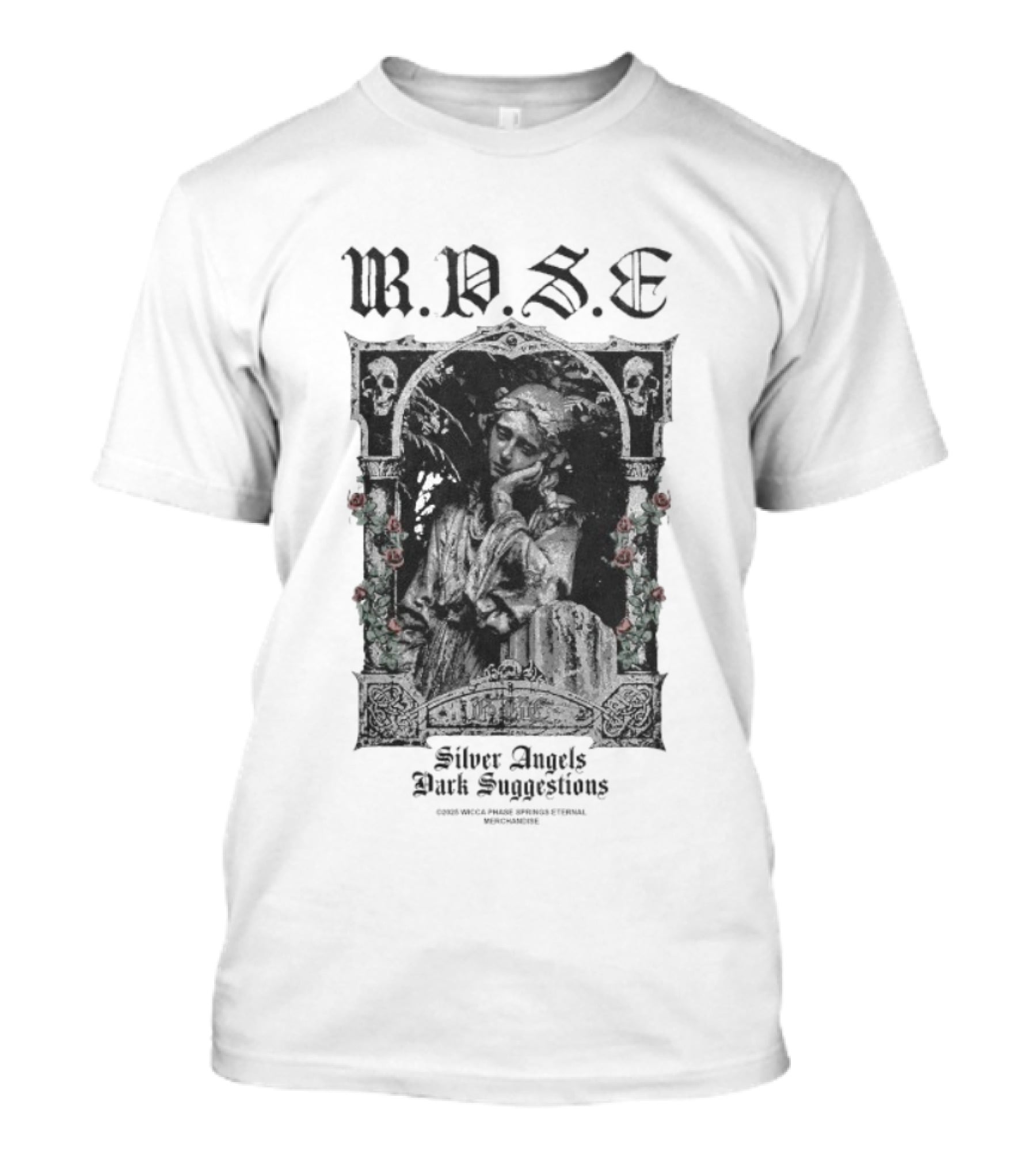 Wicca Phase Springs Eternal WPSE Silver Angels Dark Suggestions Rose Angel T-Shirt