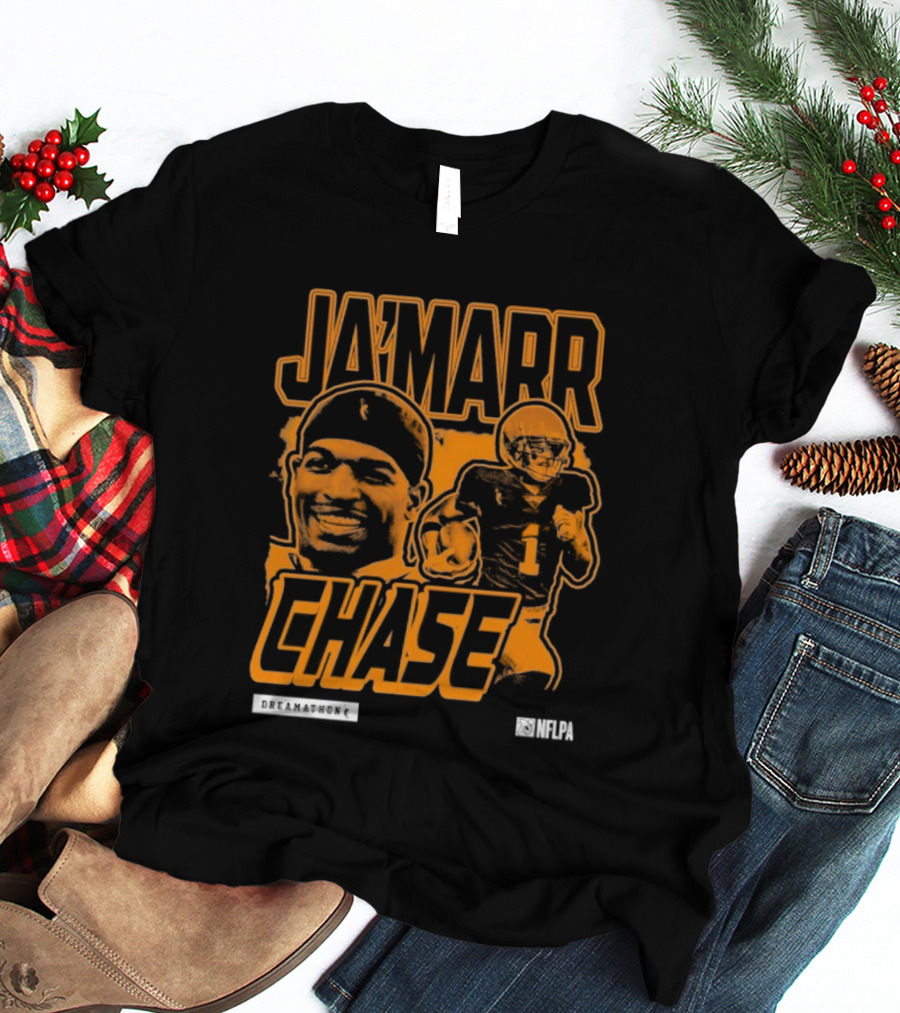 Ja'Marr Chase Football Star Player Illustration T-Shirt