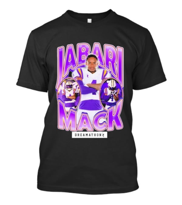 Jabari Mack Purple And White Dreamathon Football LSU Tigers T-Shirt