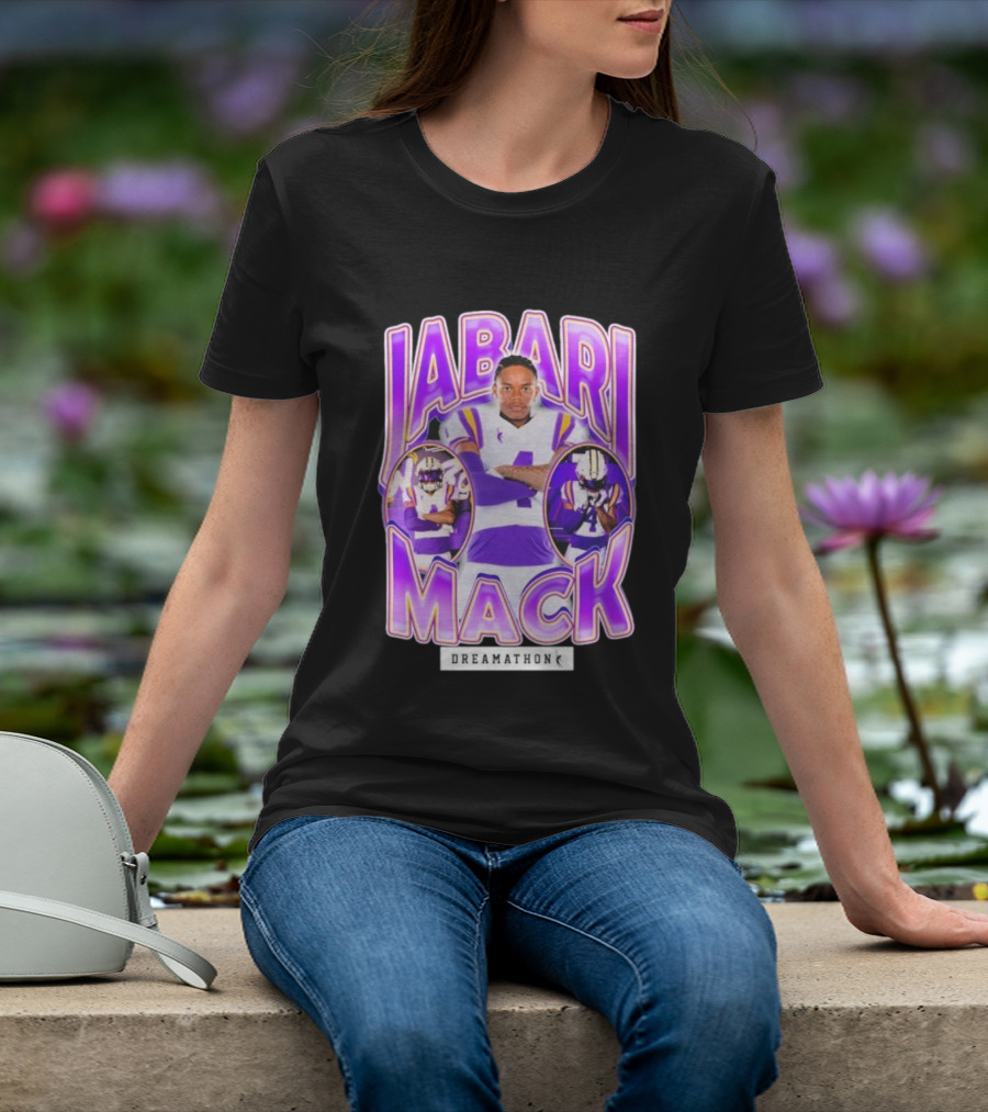 Jabari Mack Purple And White Dreamathon Football LSU Tigers T-Shirt