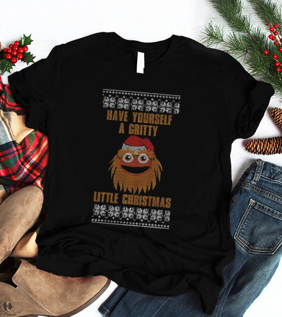 Have Yourself A Gritty Little Christmas Philadelphia Flyers Hockey T-Shirt