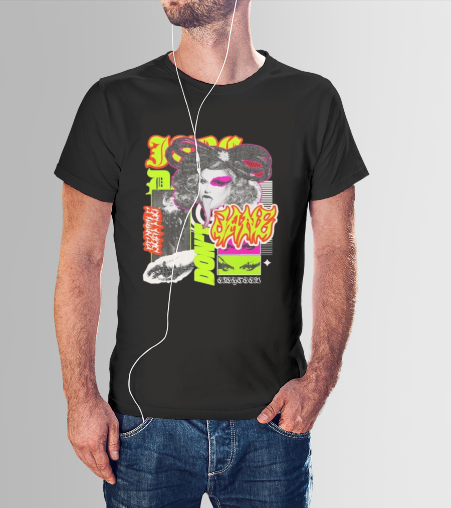 Jane Don't Glam Punk Retro Vibe Colorful Collage T-Shirt
