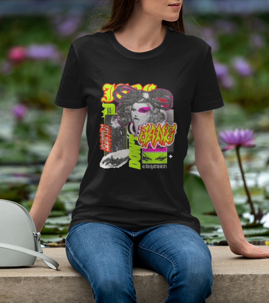 Jane Don't Glam Punk Retro Vibe Colorful Collage T-Shirt