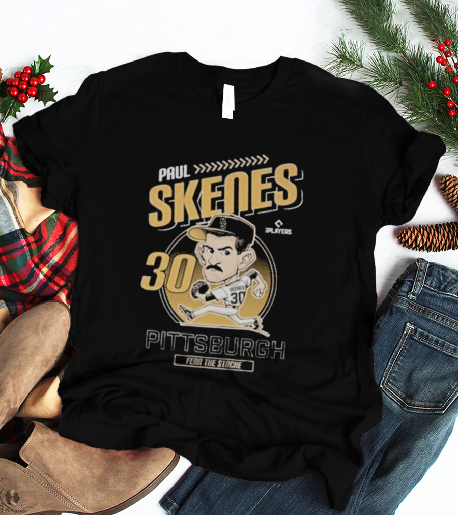 Paul Skenes Fear The Stache Pittsburgh 30 Caricature T-Shirt