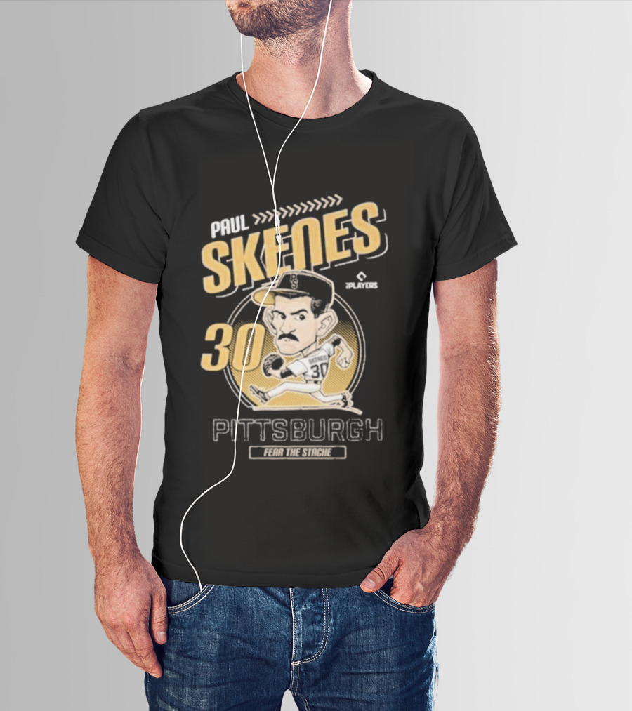Paul Skenes Fear The Stache Pittsburgh 30 Caricature T-Shirt