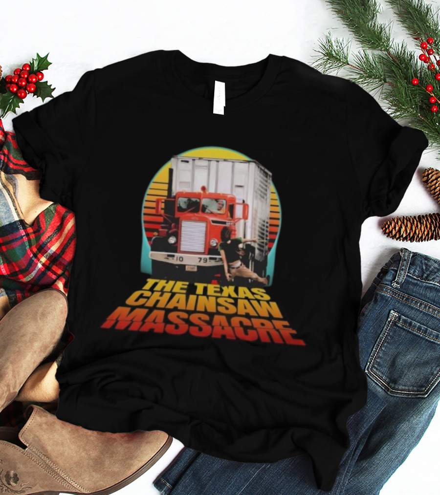 The Texas Chainsaw Massacre Ed Guinn Signature Truck Scene Retro Vintage Style T-Shirt