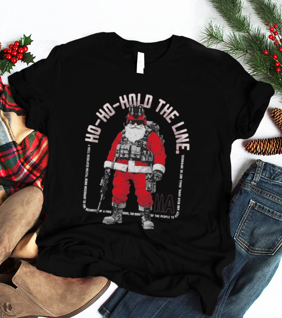 TriStar Trading Co. Ho Ho Hold The Line Tactical Santa Christmas T-Shirt