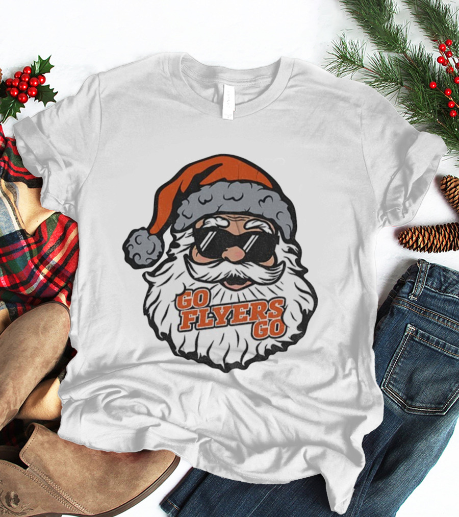 Santa Claus Go Flyers Go Philadelphia Hockey Christmas 2025 T-Shirt