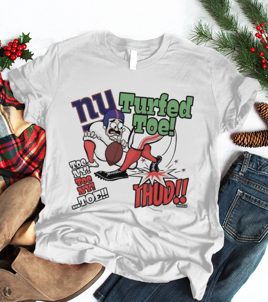 New York Giants Turfed Toe Cartoon NY Thud Football T-Shirt